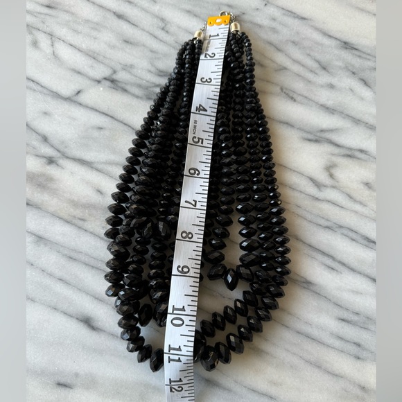 Black cut crystal acrylic beaded statement necklace - Picture 7 of 7